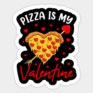 Pizza Is My Valentine Funny Valentines Day Heart Sticker